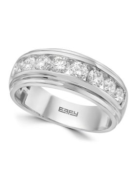 Effy Men's 1.57 Ct. T.w. Lab Created Diamond Band Ring In 14K White Gold