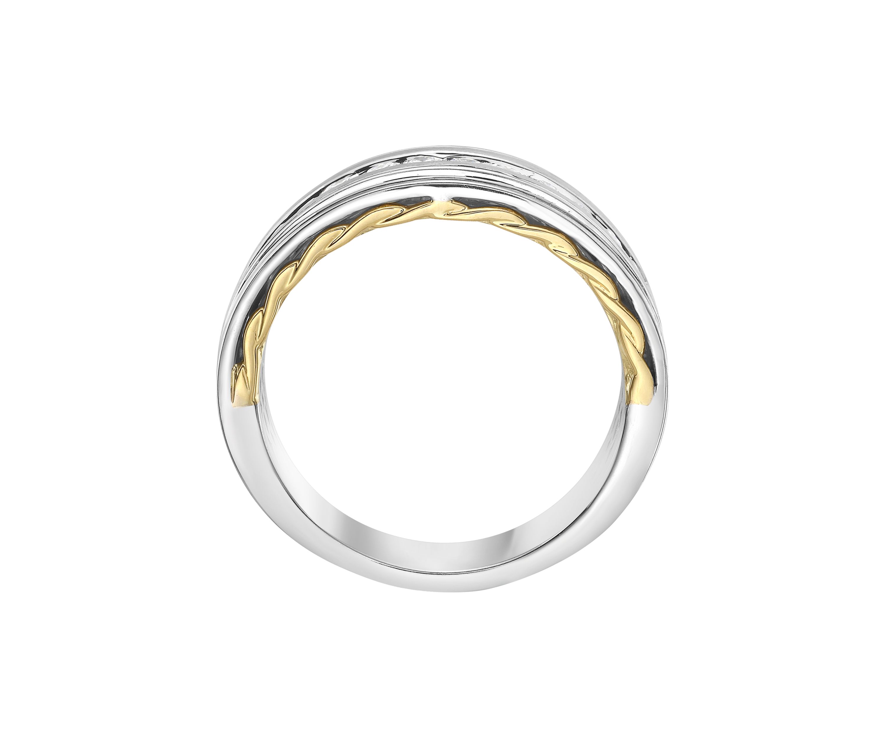 1/2 ct. t.w. Lab Created Diamond Band Ring in 14K Two Tone Gold