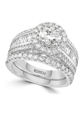 Effy 2.46 Ct. T.w. Lab Created Diamond Bridal Set Ring In 14K White Gold