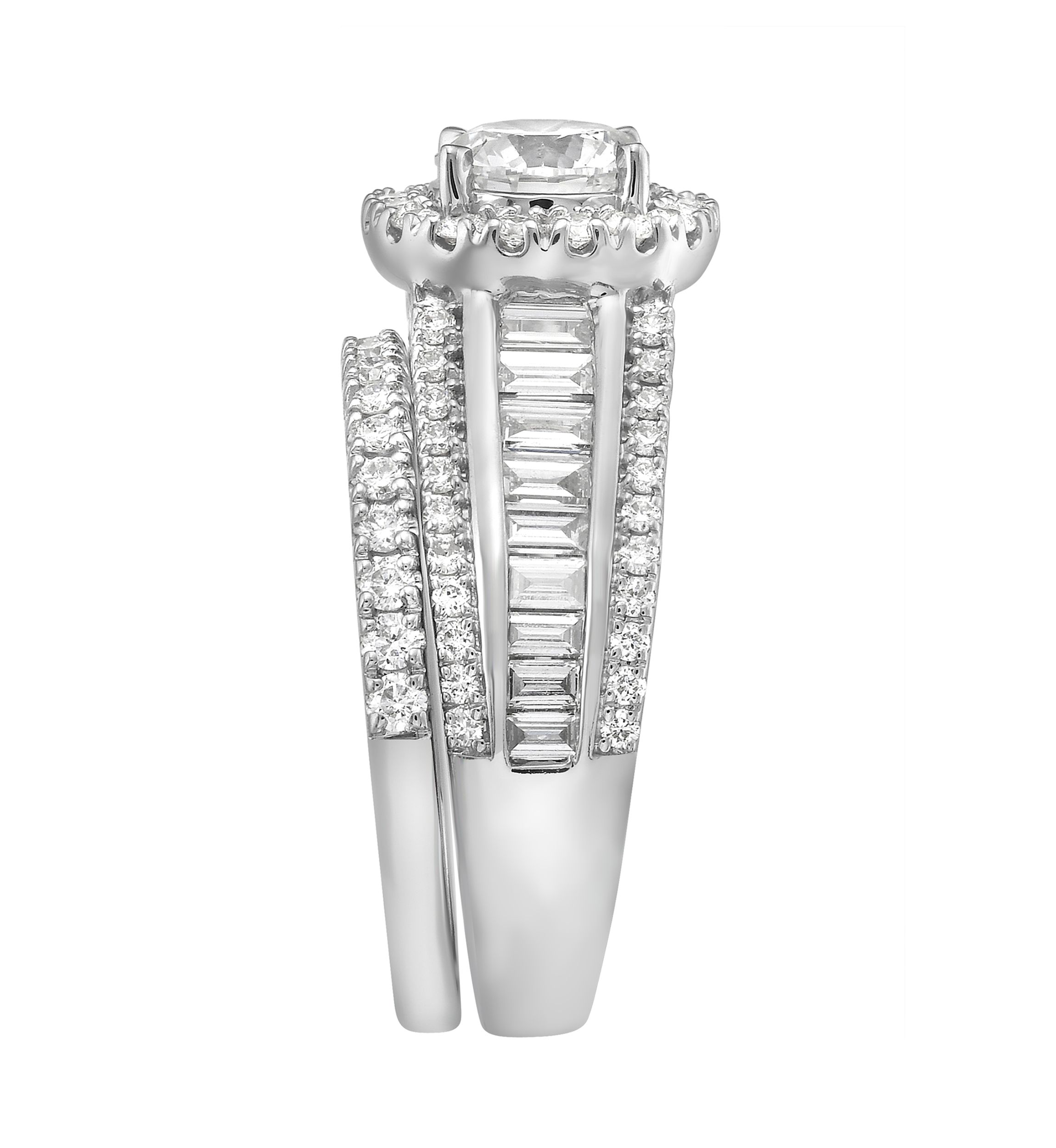 2.46 ct. t.w. Lab Created Diamond Bridal Set Ring in 14K White Gold