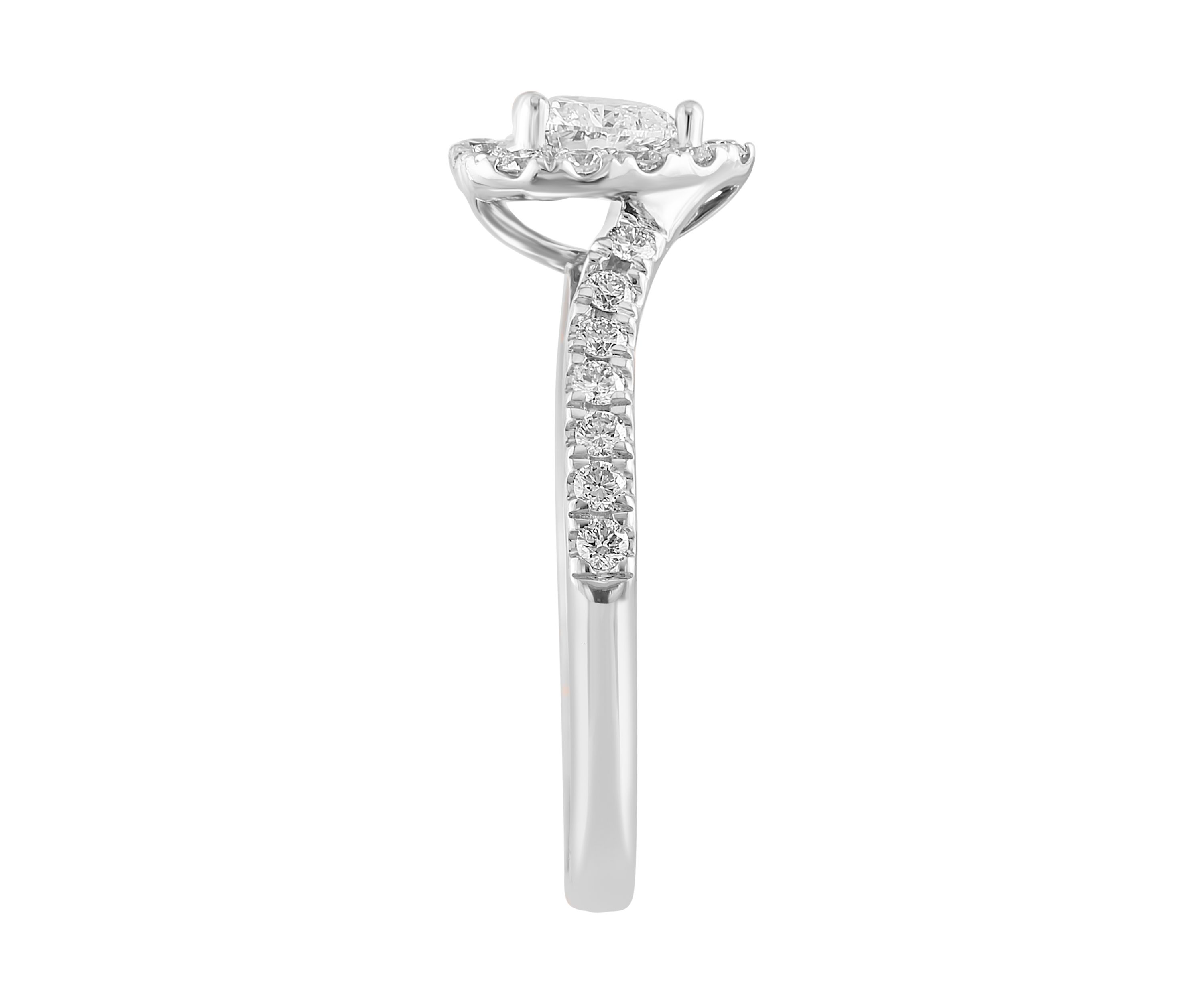 Lab Created Diamond Heart Ring in 14K White Gold