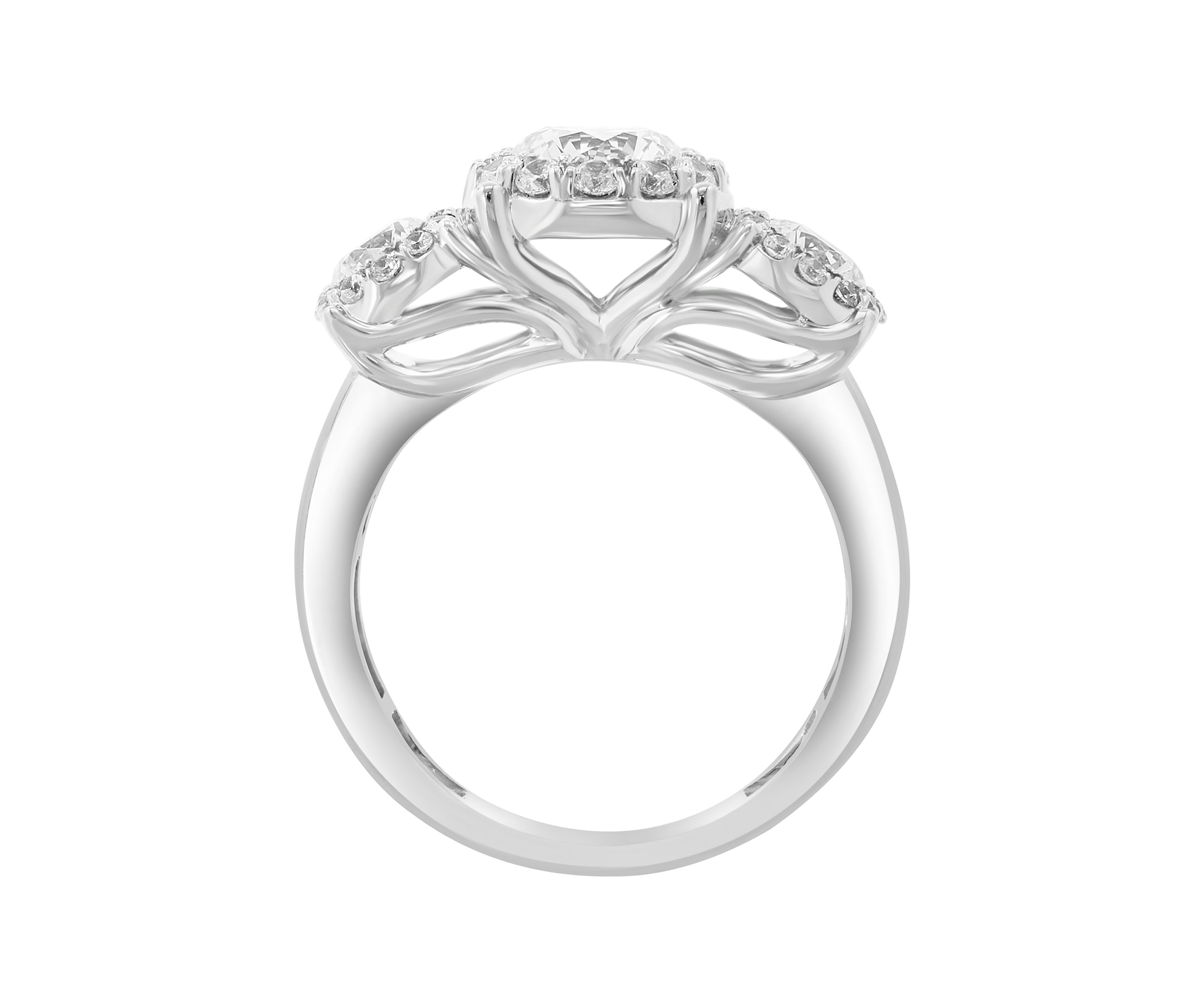 Lab Grown 14K White Gold Diamond Ring 