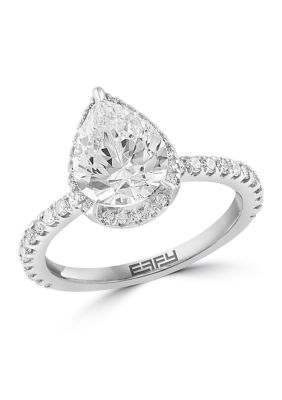 Effy Lab Created Diamond Solitaire Ring in 14K White Gold with 2 ct. t.w. Center, 7 -  0191120925851