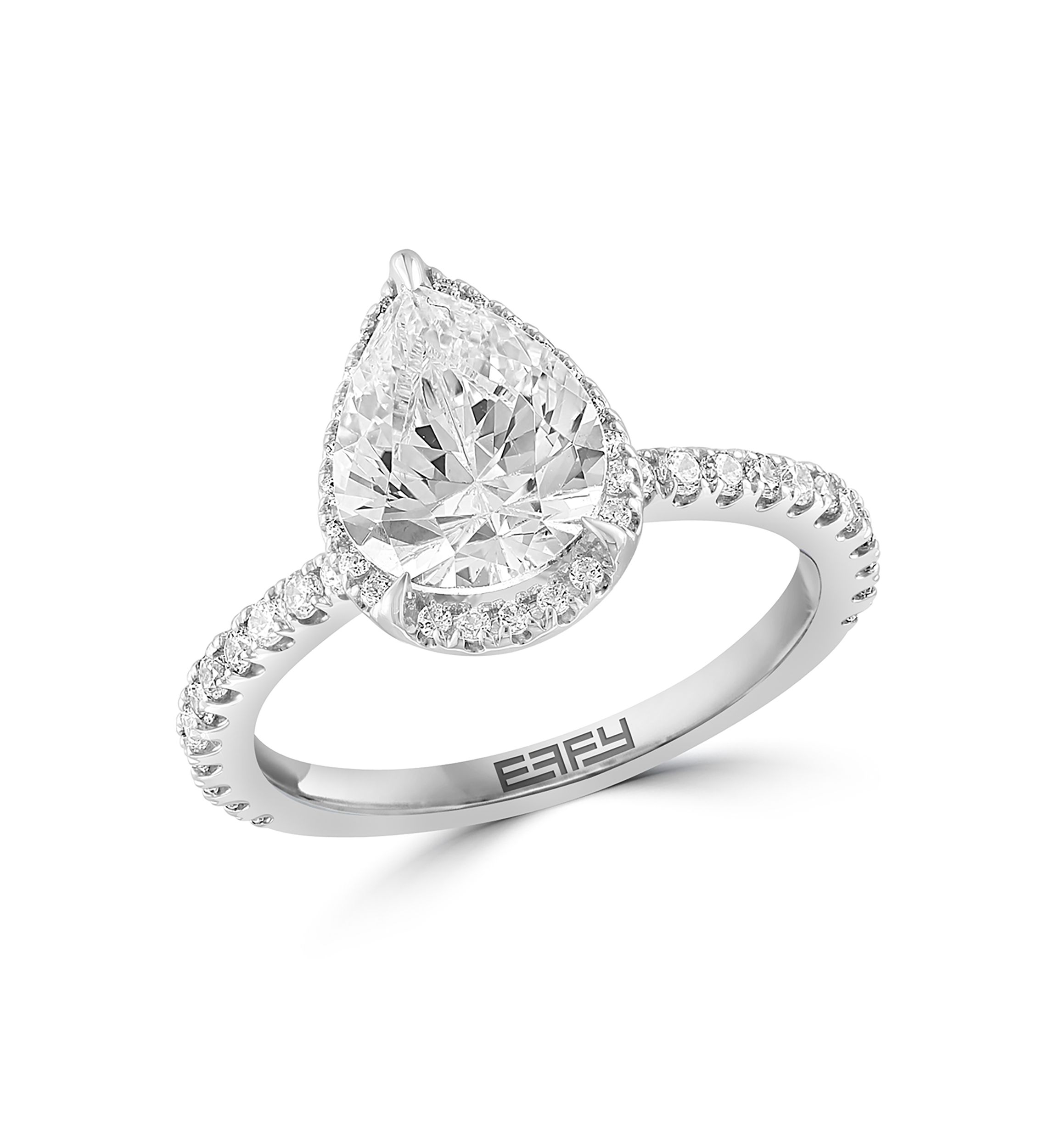 Lab Created Diamond Solitaire Ring in 14K White Gold with 2 ct. t.w. Center