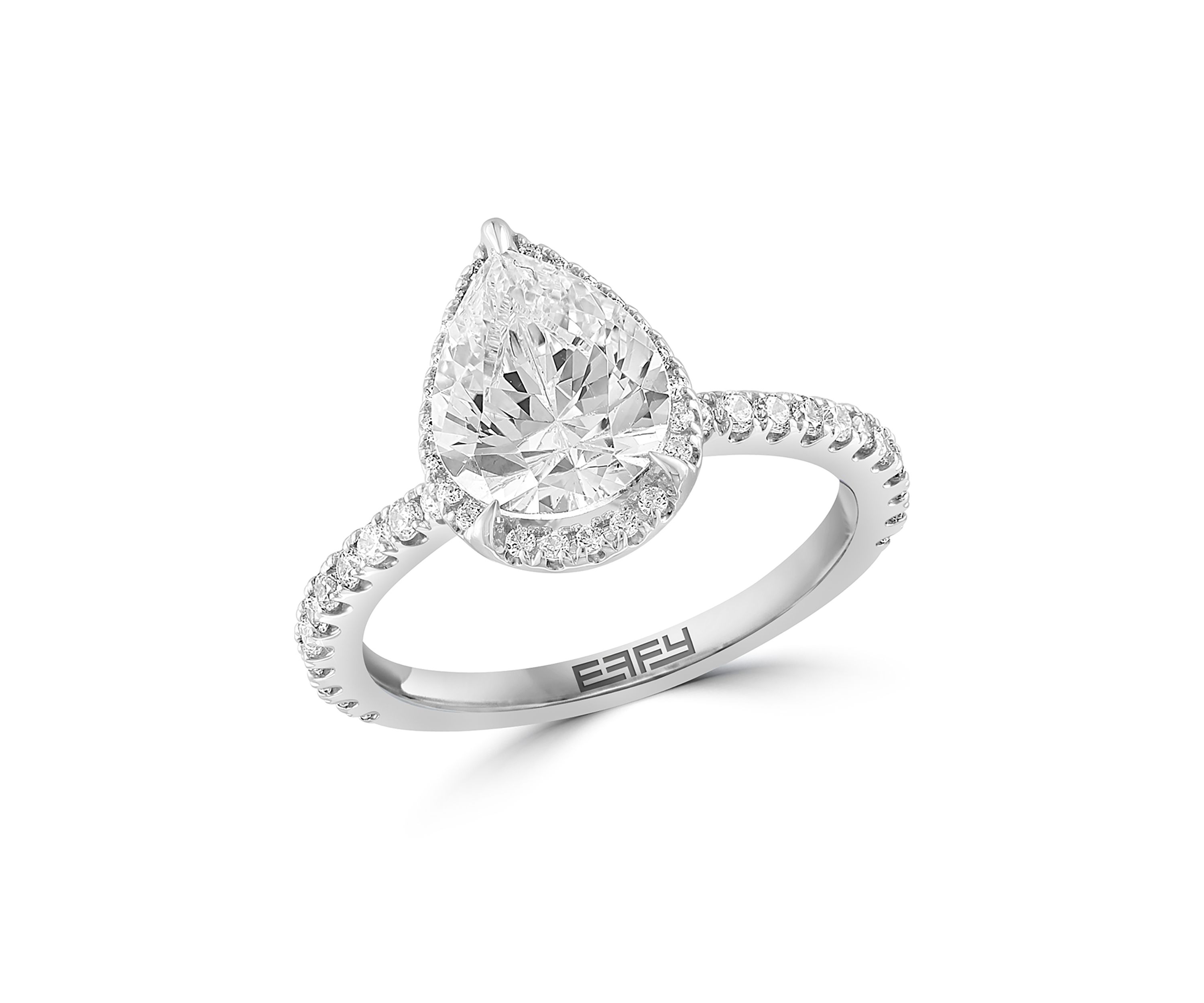 Lab Created Diamond Solitaire Ring in 14K White Gold with 2 ct. t.w. Center