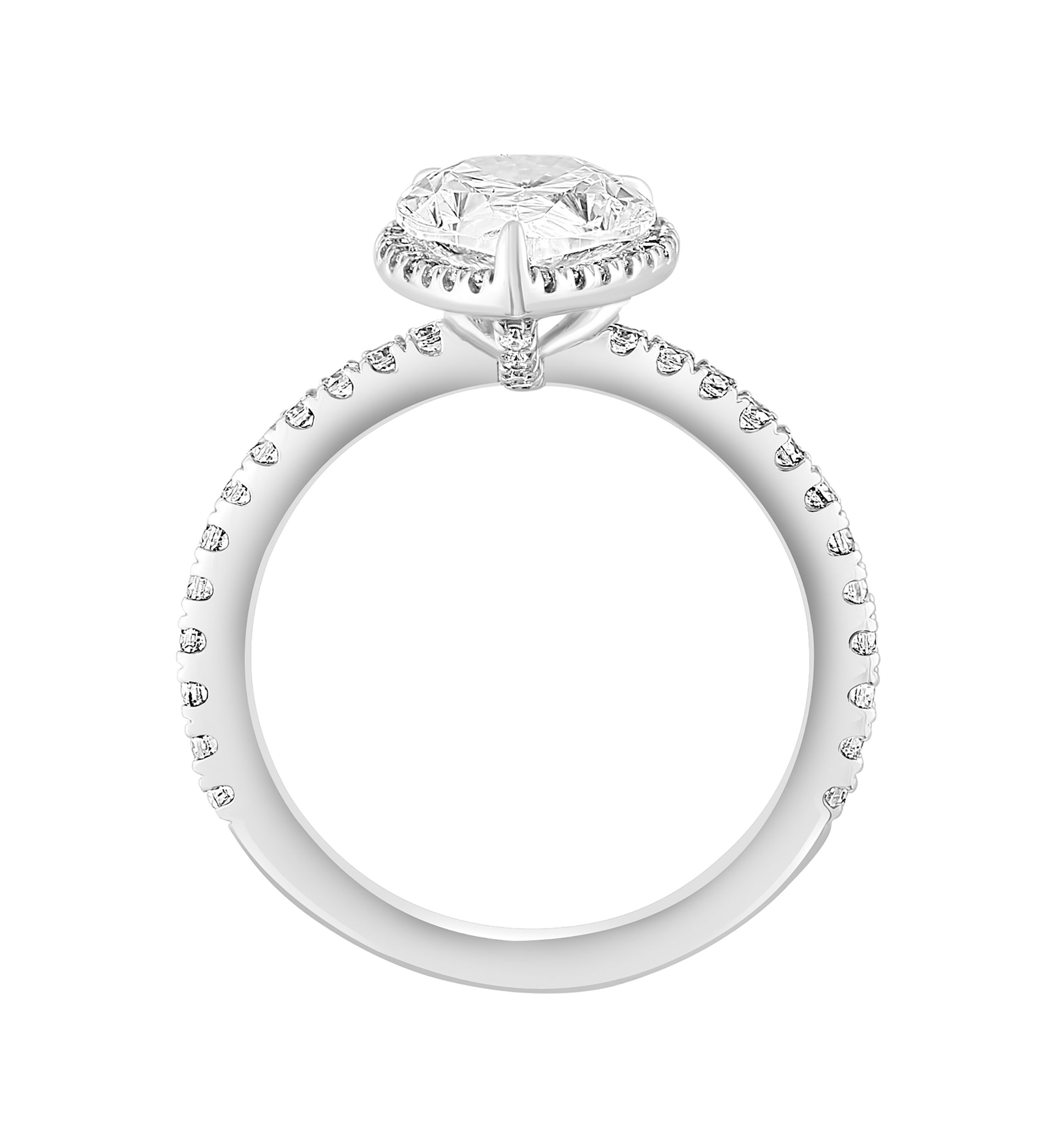 Lab Created Diamond Solitaire Ring in 14K White Gold with 2 ct. t.w. Center
