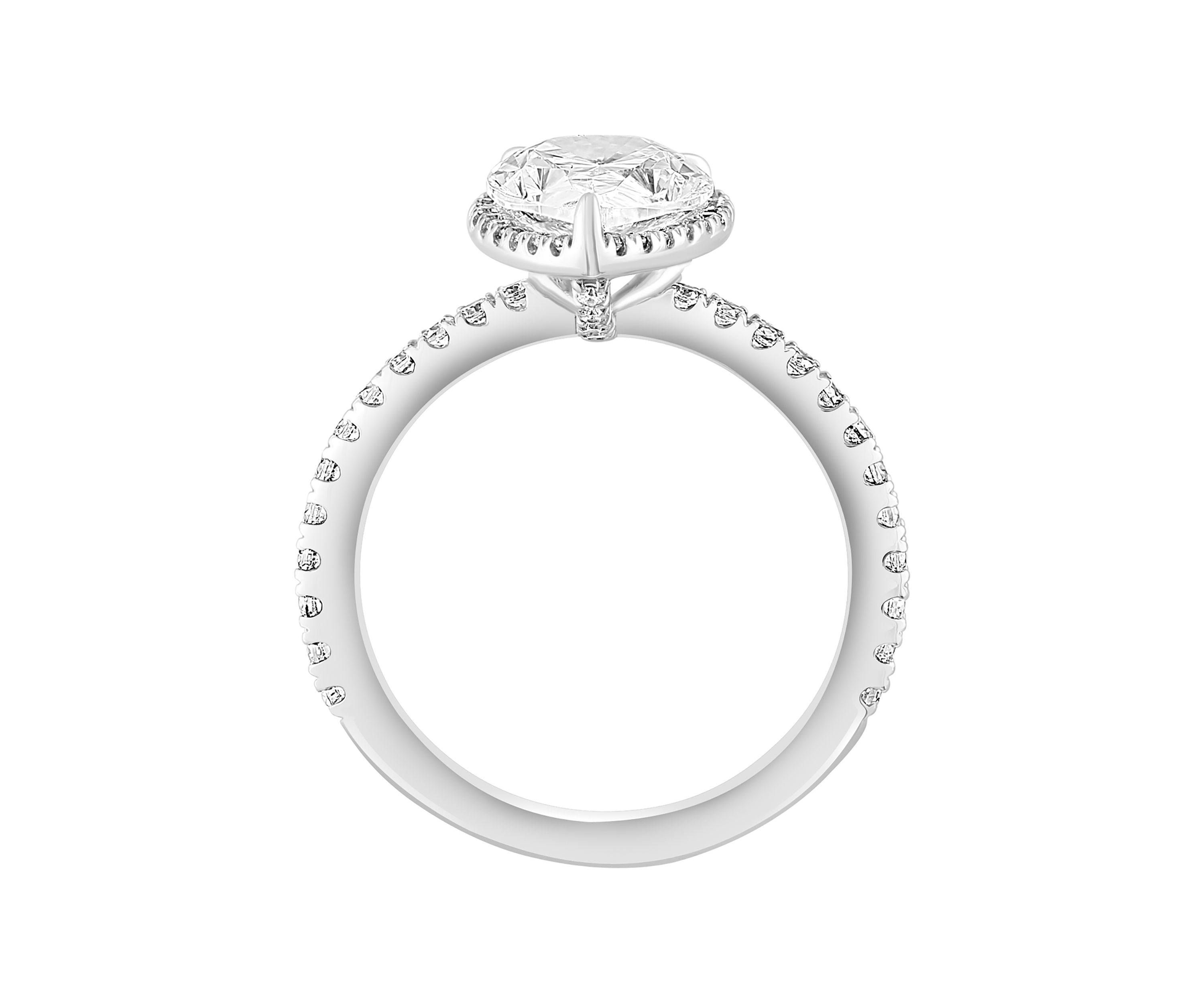 Lab Created Diamond Solitaire Ring in 14K White Gold with 2 ct. t.w. Center