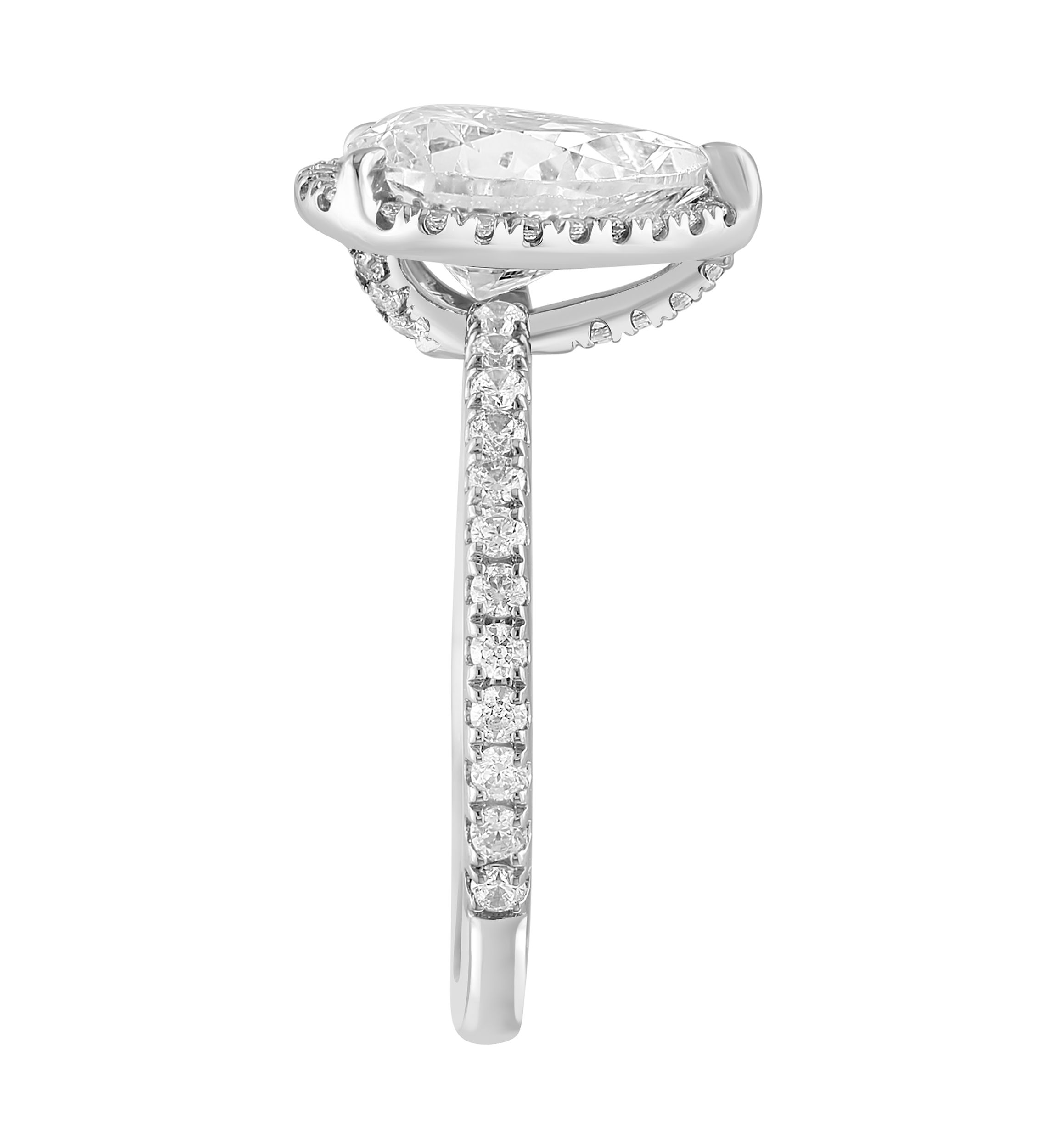 Lab Created Diamond Solitaire Ring in 14K White Gold with 2 ct. t.w. Center