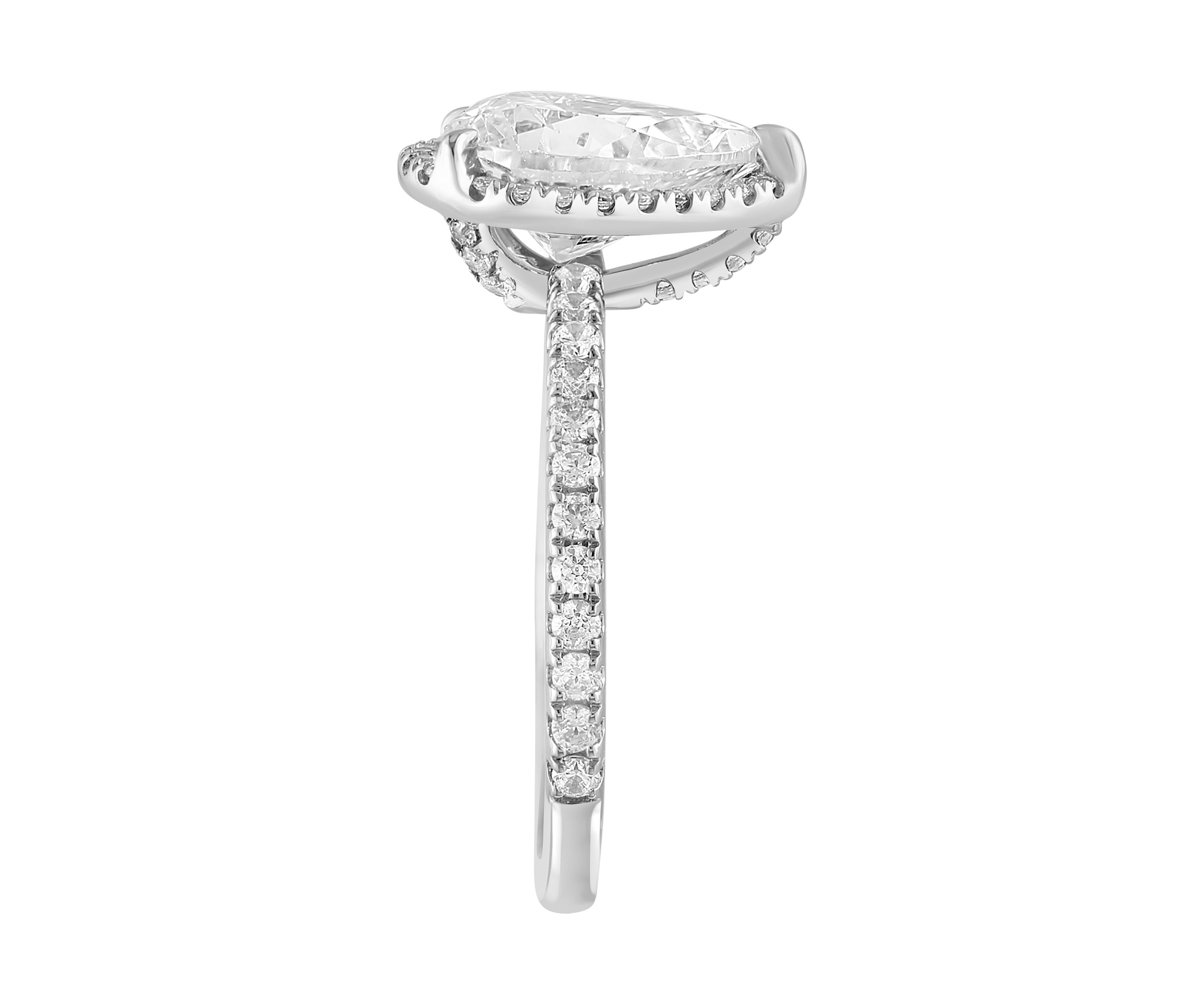 Lab Created Diamond Solitaire Ring in 14K White Gold with 2 ct. t.w. Center
