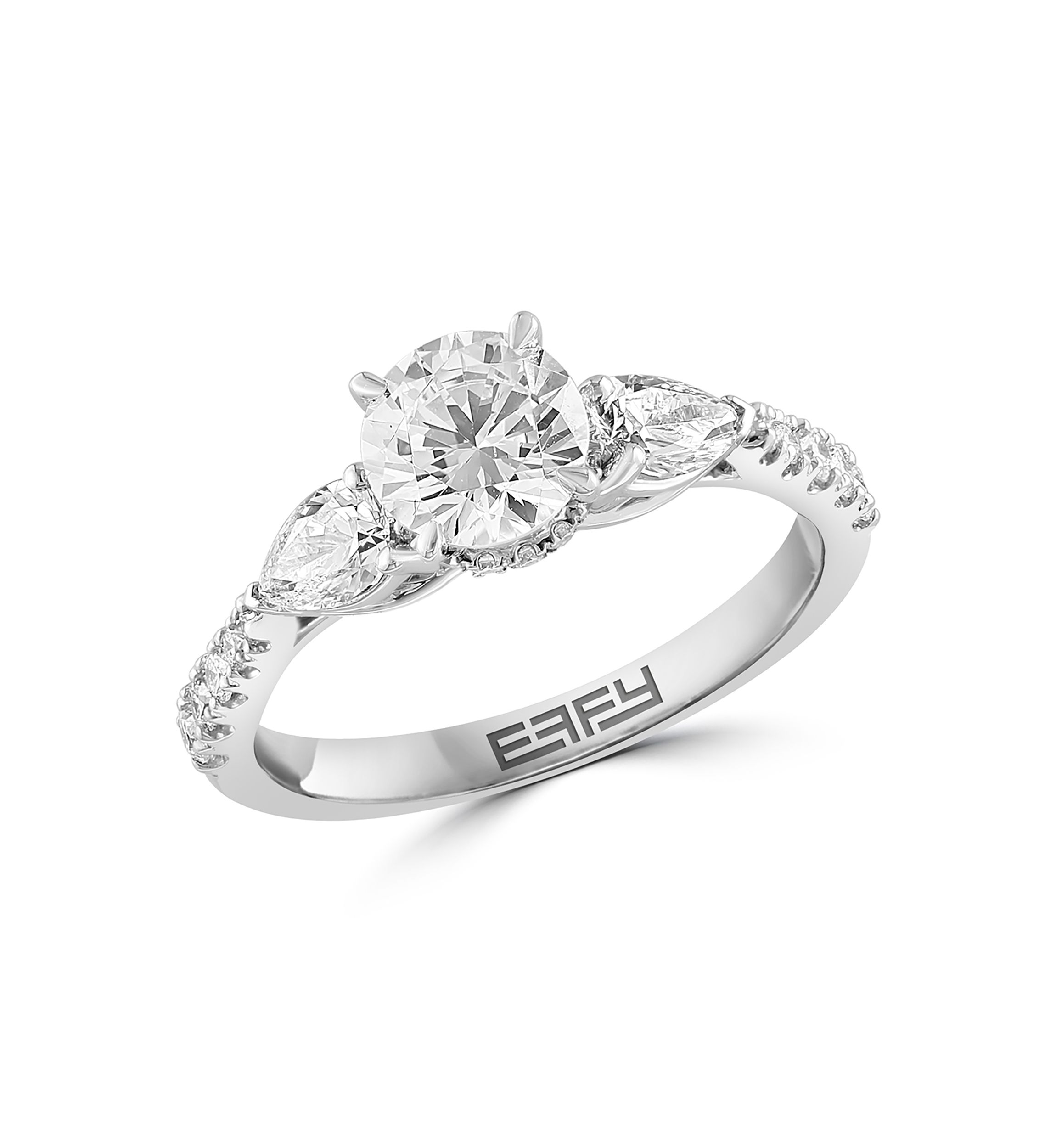Lab Created Diamond Ring in 14K White Gold with 1 ct. t.w. Center