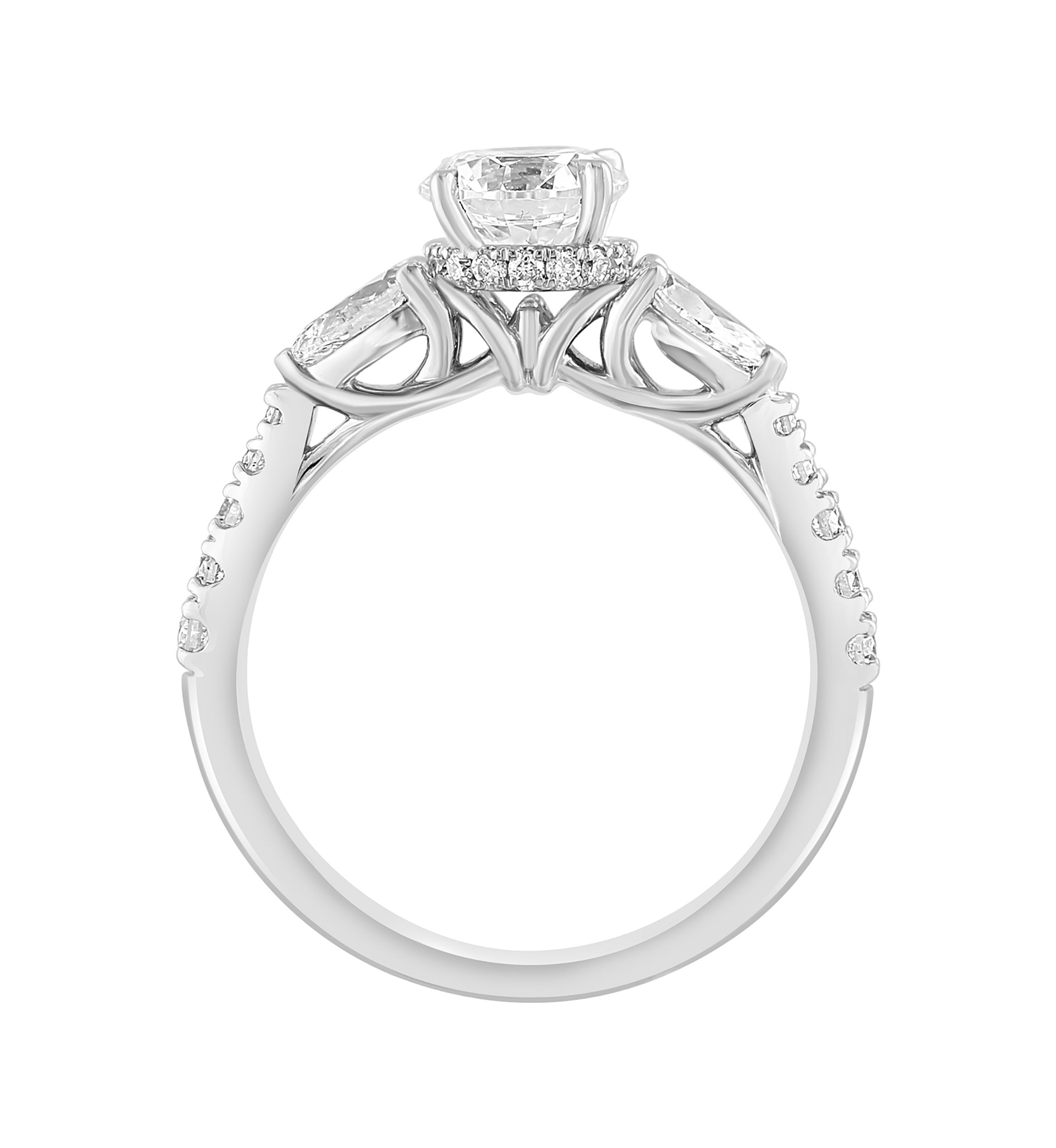 Lab Created Diamond Ring in 14K White Gold with 1 ct. t.w. Center