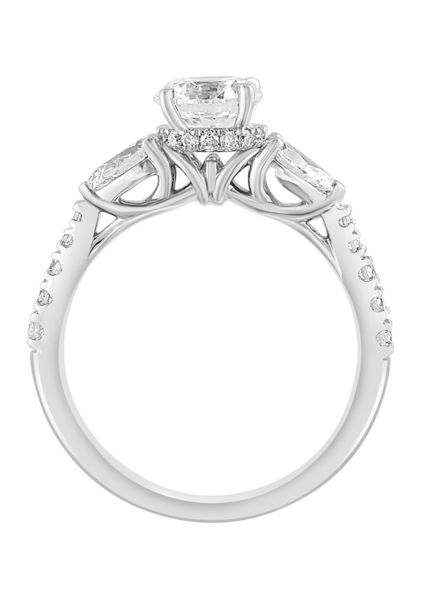 Lab Created Diamond Ring in 14K White Gold with 1 ct. t.w. Center