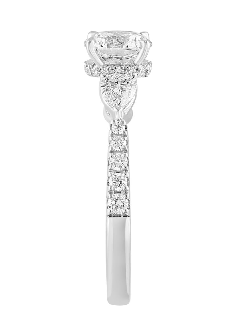 Lab Created Diamond Ring in 14K White Gold with 1 ct. t.w. Center
