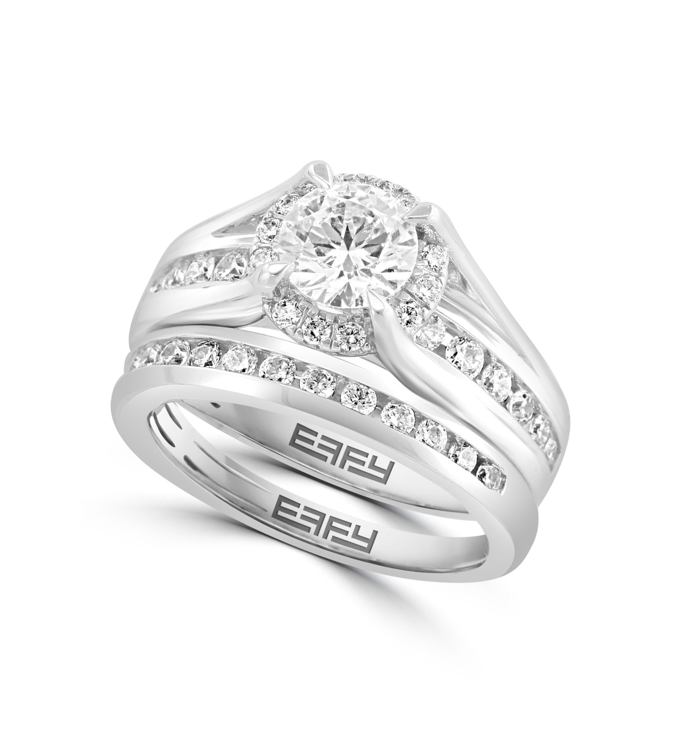 Lab Created Diamond Bridal Set Ring in 14K White Gold with 1 ct. t.w. Center