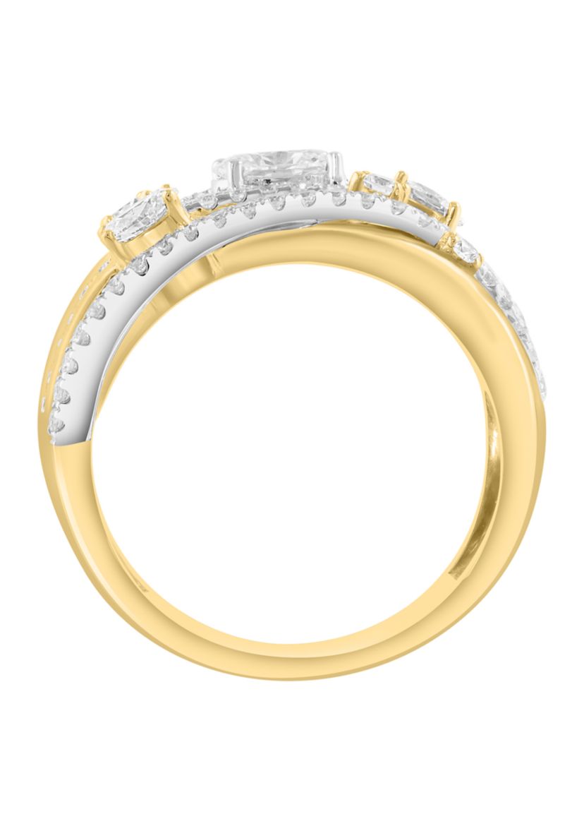 14K White Gold & Yellow Gold Lab Grown Diamond Ring