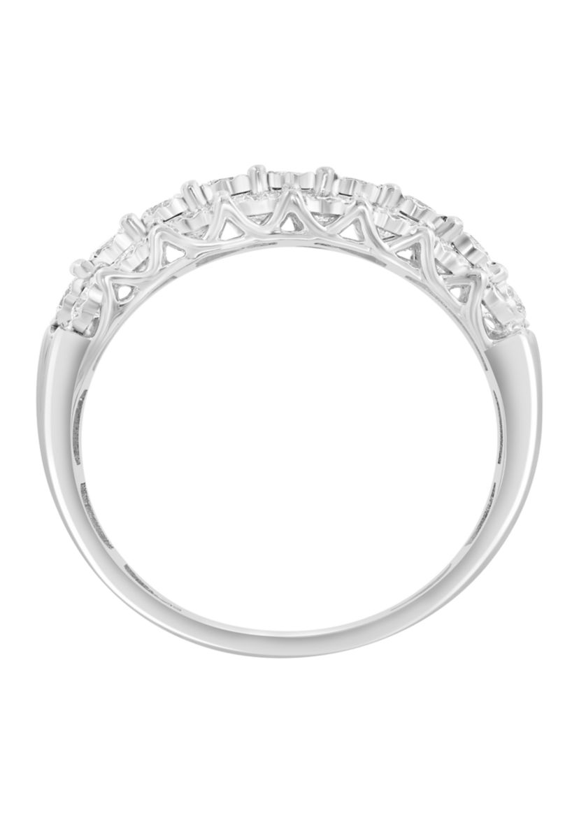 Sterling Silver Lab Grown Diamond Ring 