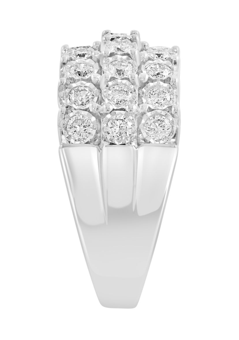 Sterling Silver Lab Grown Diamond Ring 