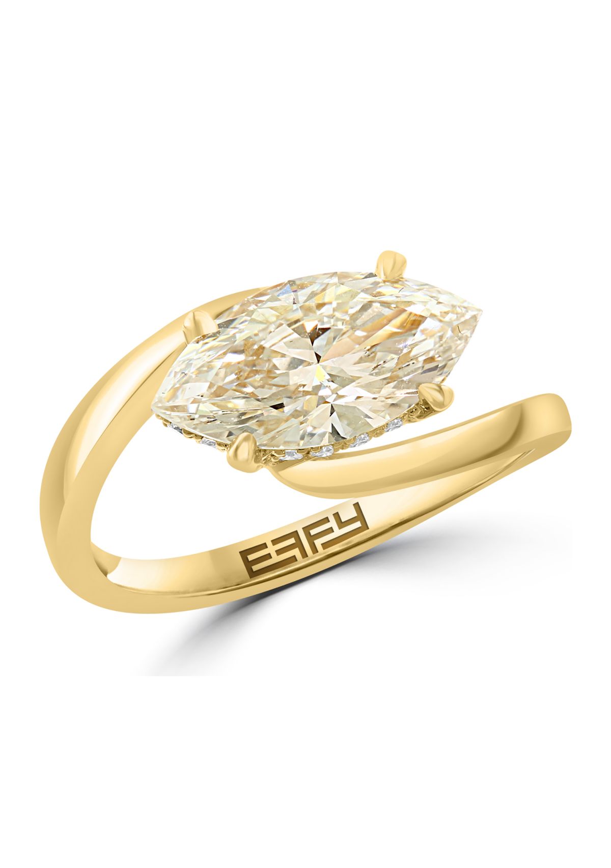 Lab Grown 2.08 ct. t.w. Diamond Marquise Solitaire Ring in 14K Yellow Gold