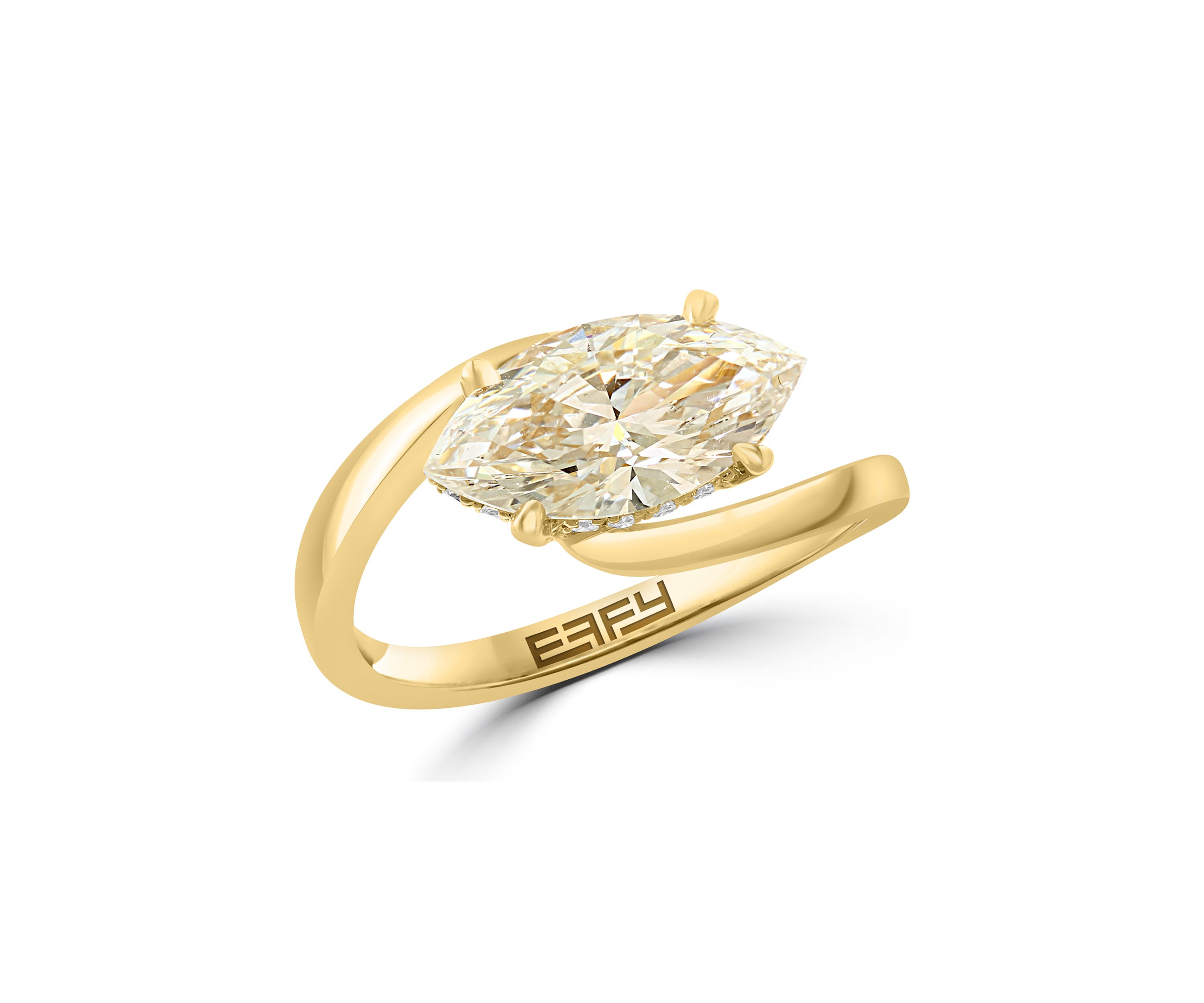 Lab Grown 2.08 ct. t.w. Diamond Marquise Solitaire Ring in 14K Yellow Gold