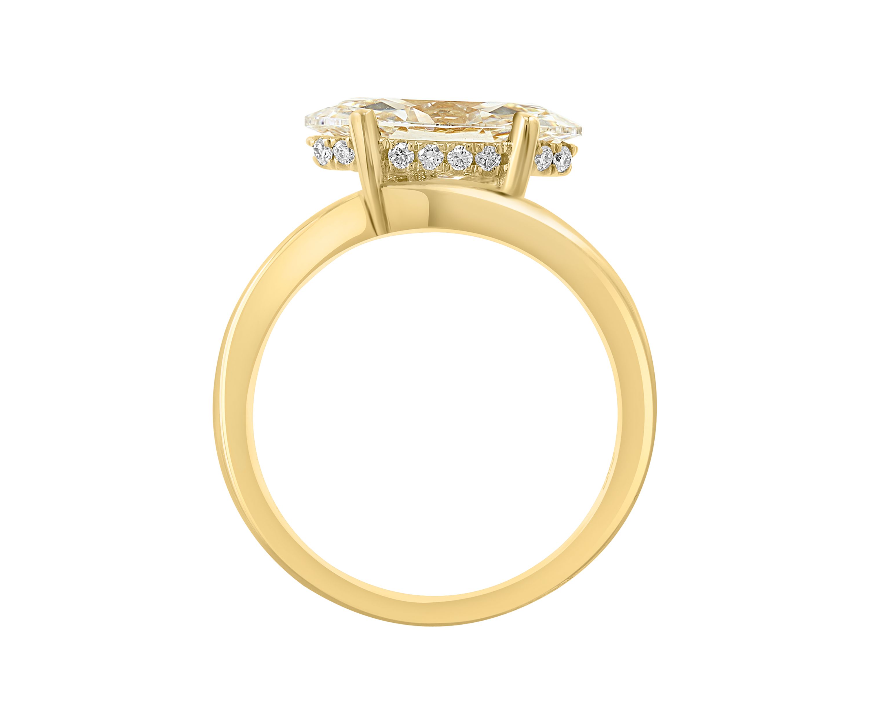 Lab Grown 2.08 ct. t.w. Diamond Marquise Solitaire Ring in 14K Yellow Gold
