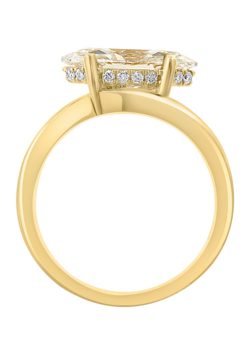 Lab Grown 2.08 ct. t.w. Diamond Marquise Solitaire Ring in 14K Yellow Gold