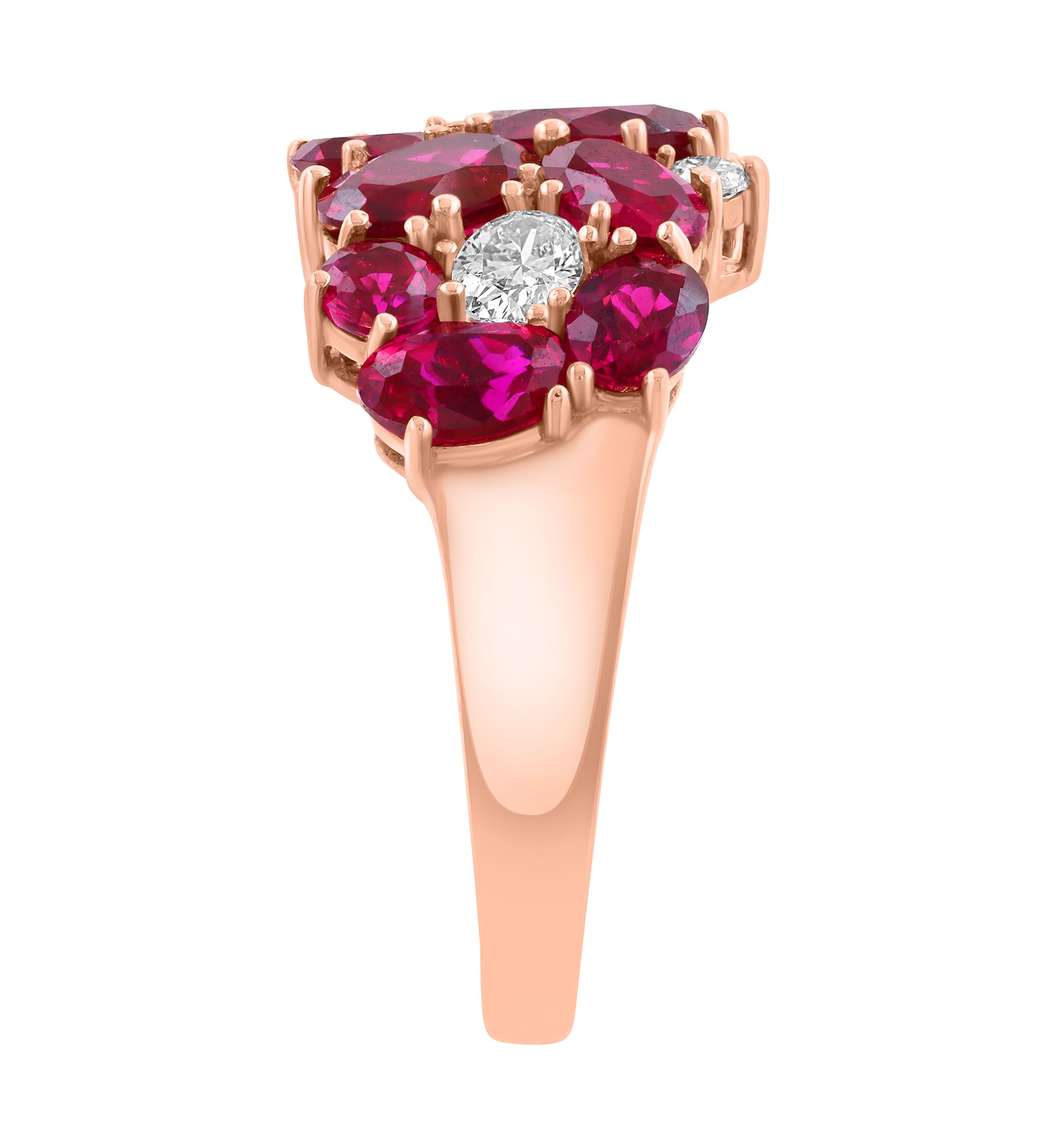 14K Rose Gold Lab Grown Diamond, Lab Grown Ruby Ring