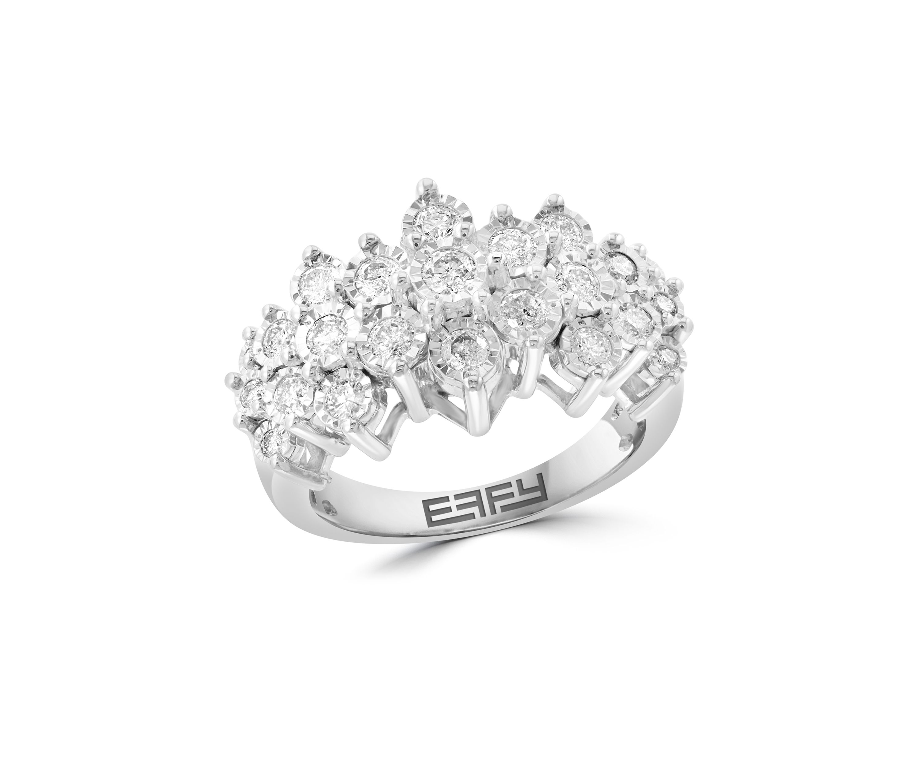Sterling Silver Lab Grown Diamond Miracle Set Ring