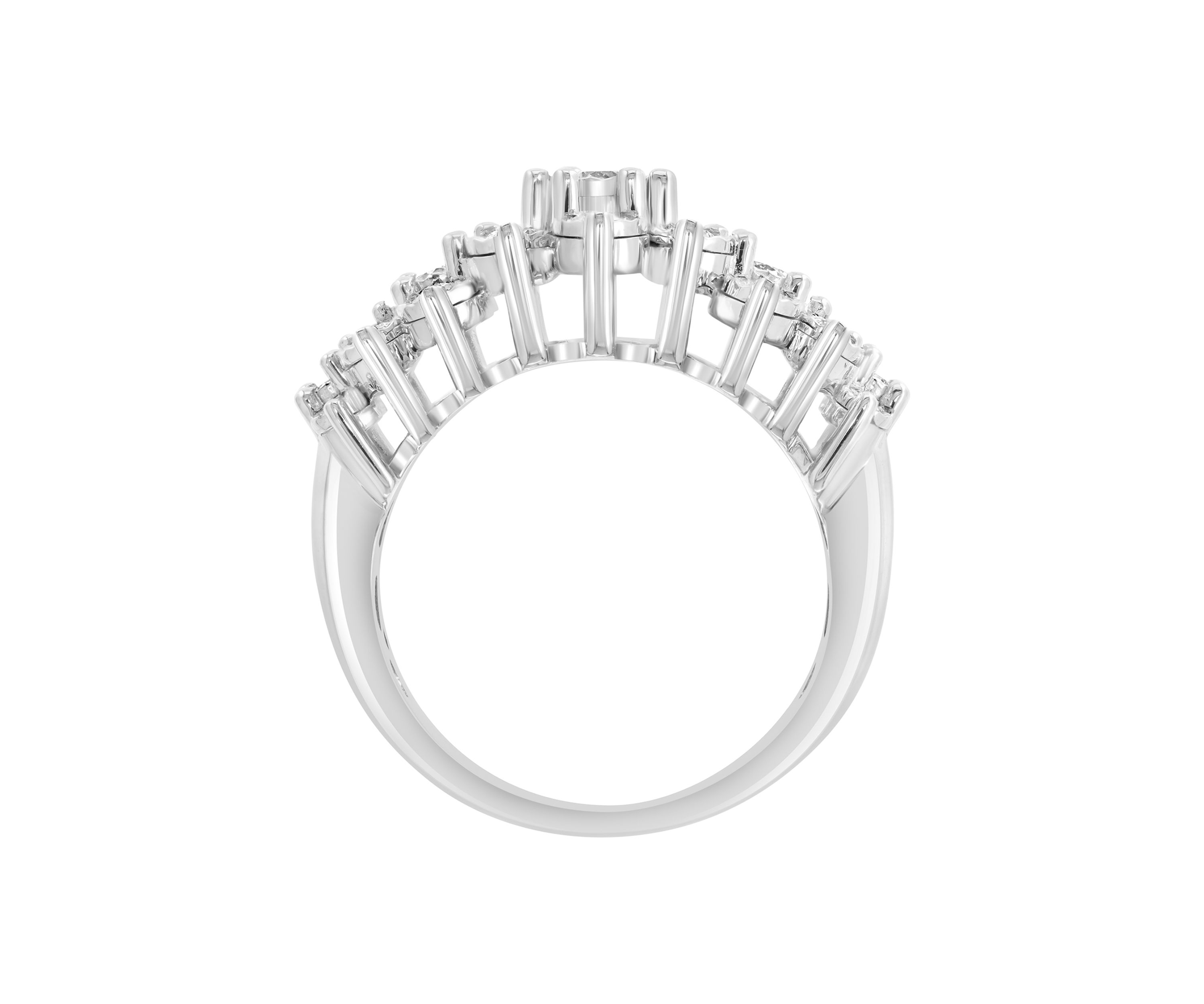 Sterling Silver Lab Grown Diamond Miracle Set Ring