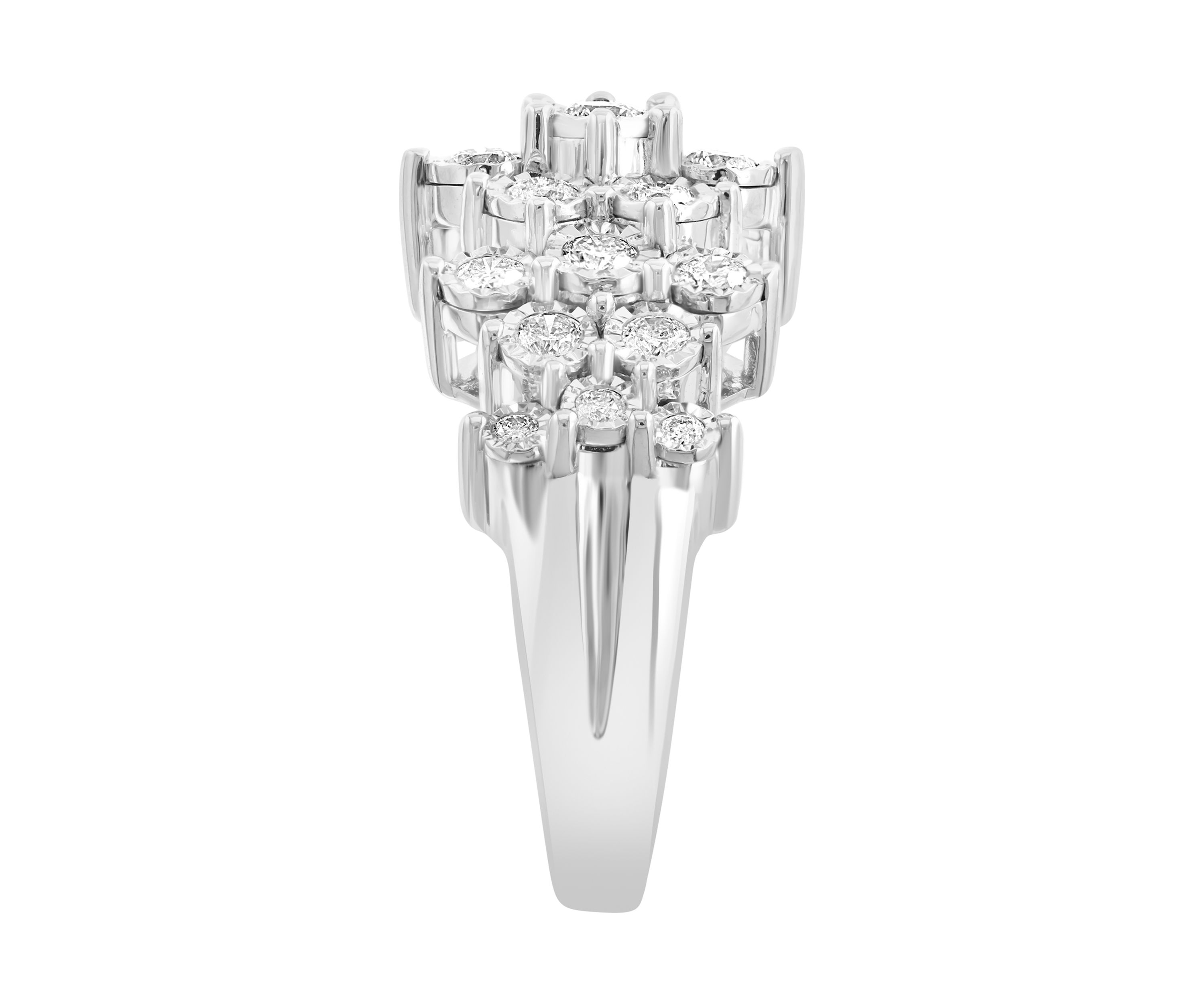 Sterling Silver Lab Grown Diamond Miracle Set Ring
