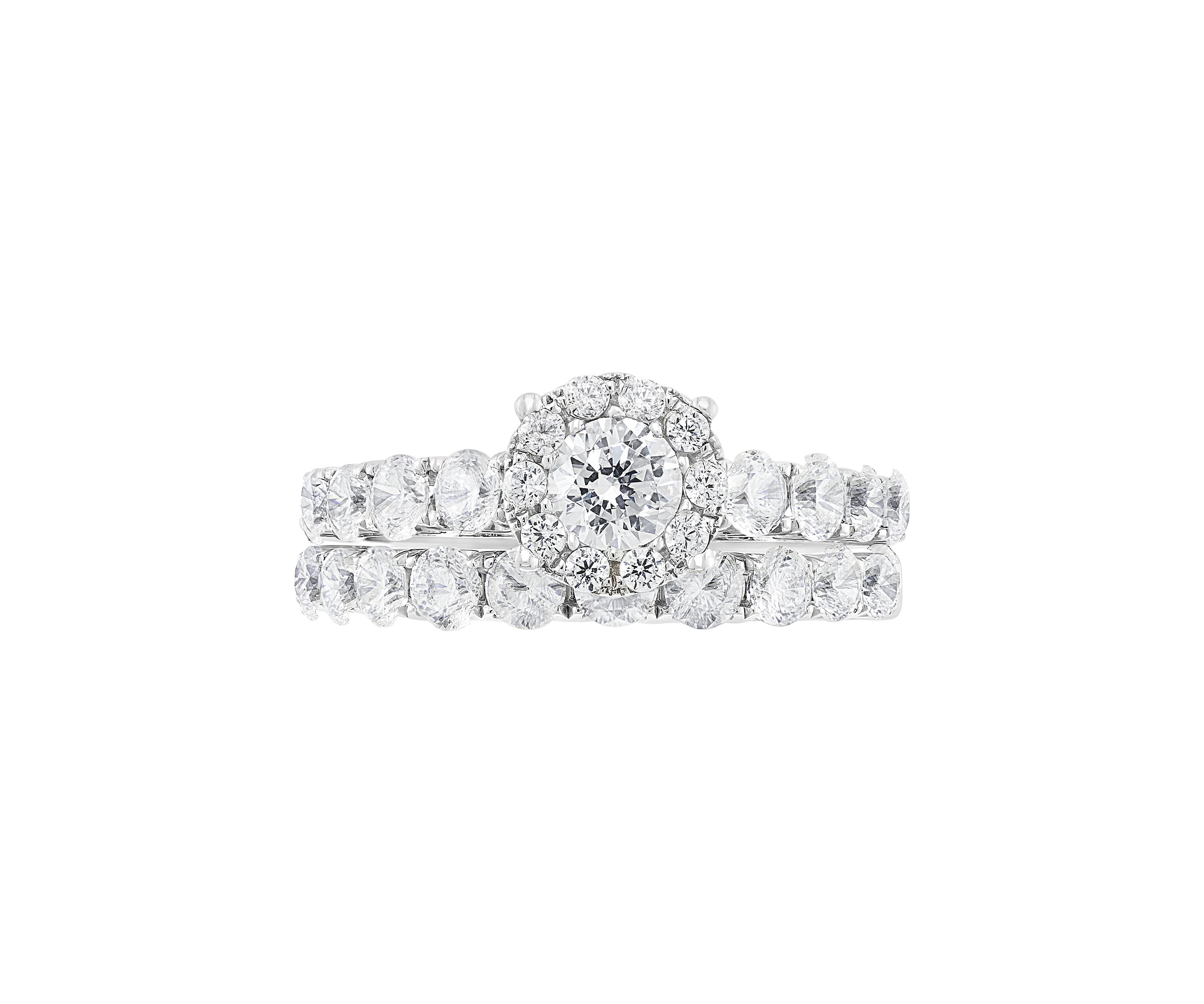 14k White Gold 1.94 ct. t.w.  Diamond Ring Set