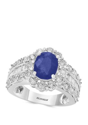 Effy 1.9 Ct. T.w. Sapphire And 0.94 Ct. T.w. Diamond Ring In 14K White Gold, 7 -  0191120230795