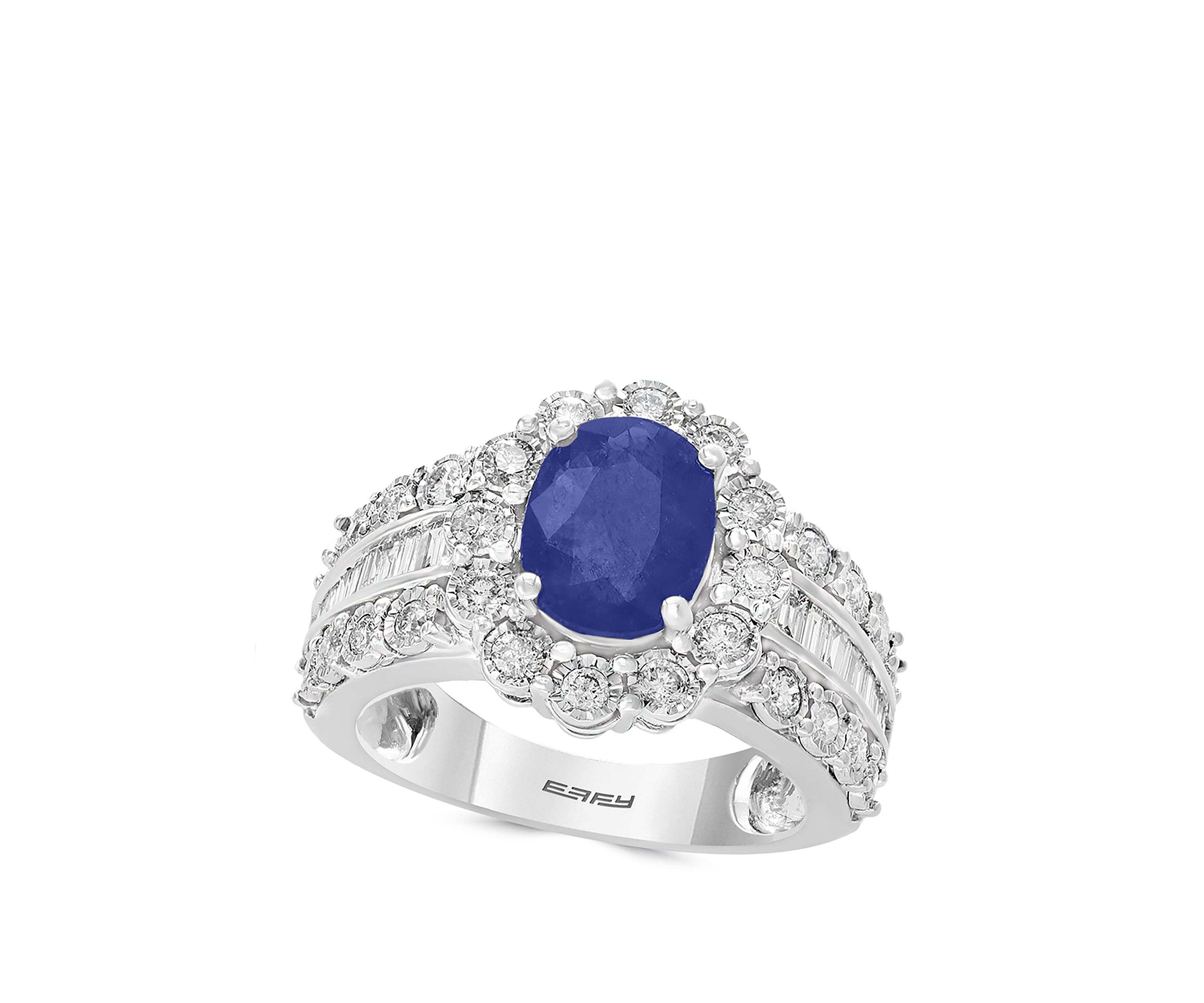 1.9 ct. t.w. Sapphire and 0.94 ct. t.w. Diamond Ring in 14k White Gold