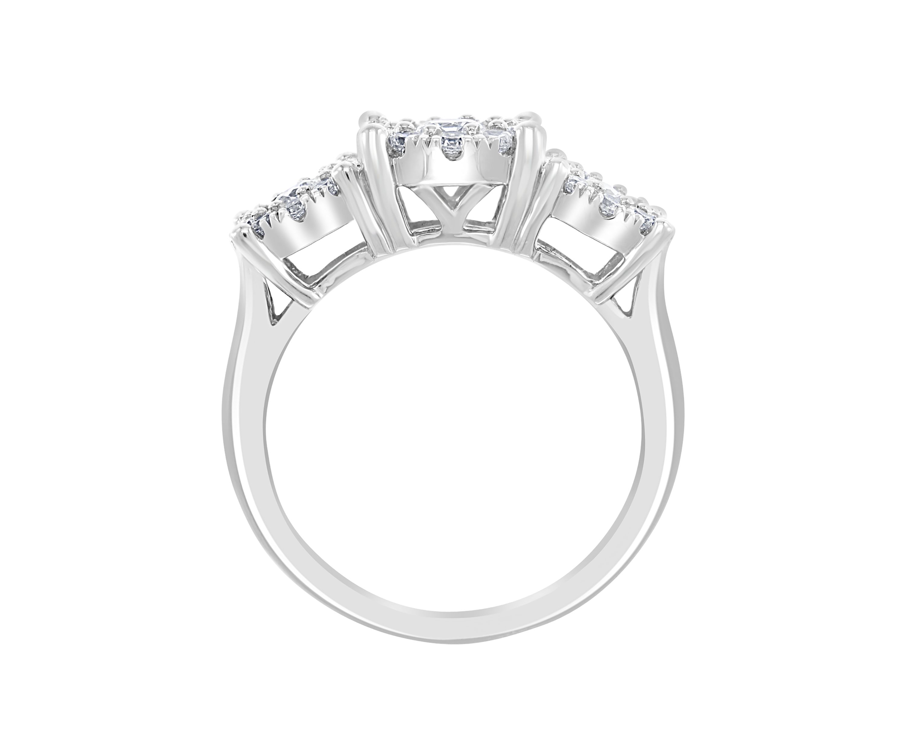 14K White Gold 1 ct. t.w. Diamond Ring