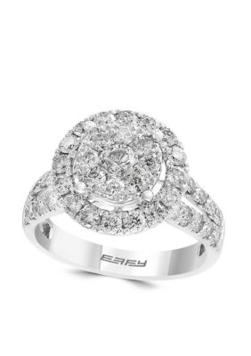 Effy 14K White Gold Diamond Cluster Ring, 7 -  0191120148557