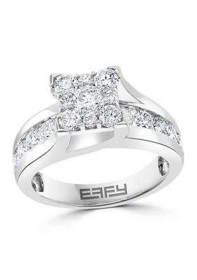 Effy 1.92 Ct. T.w. Diamond Ring In 14K White Gold
