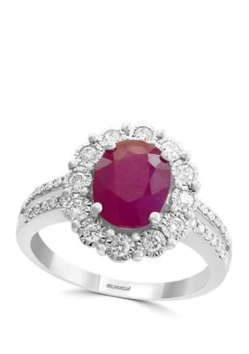 Effy 1.9 ct. t.w. Ruby And 1/3 ct. t.w. Diamond Ring in 14k White Gold, 7 -  0191120241036