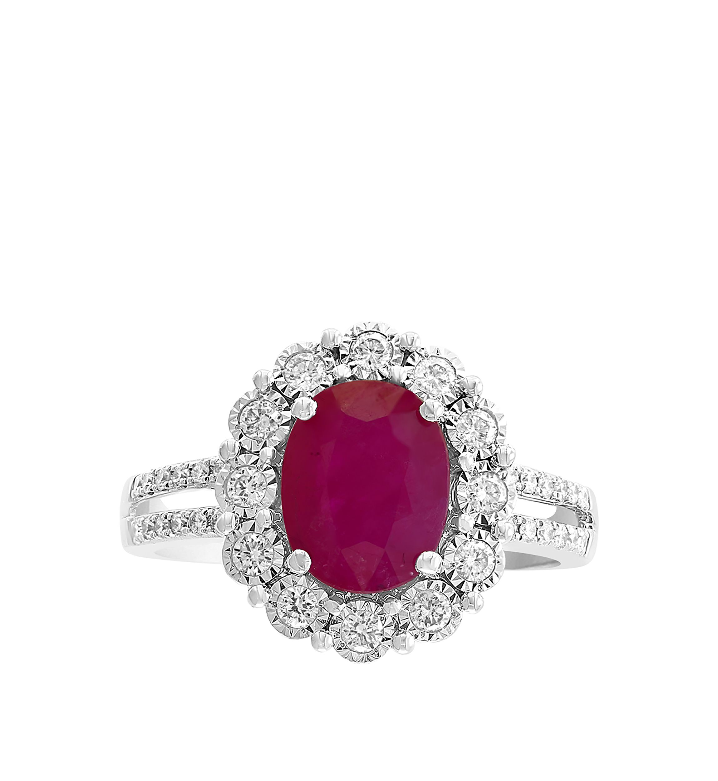 1.9 ct. t.w. Ruby And 1/3 ct. t.w. Diamond Ring in 14k White Gold