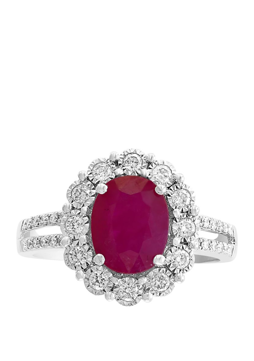 1.9 ct. t.w. Ruby And 1/3 ct. t.w. Diamond Ring in 14k White Gold