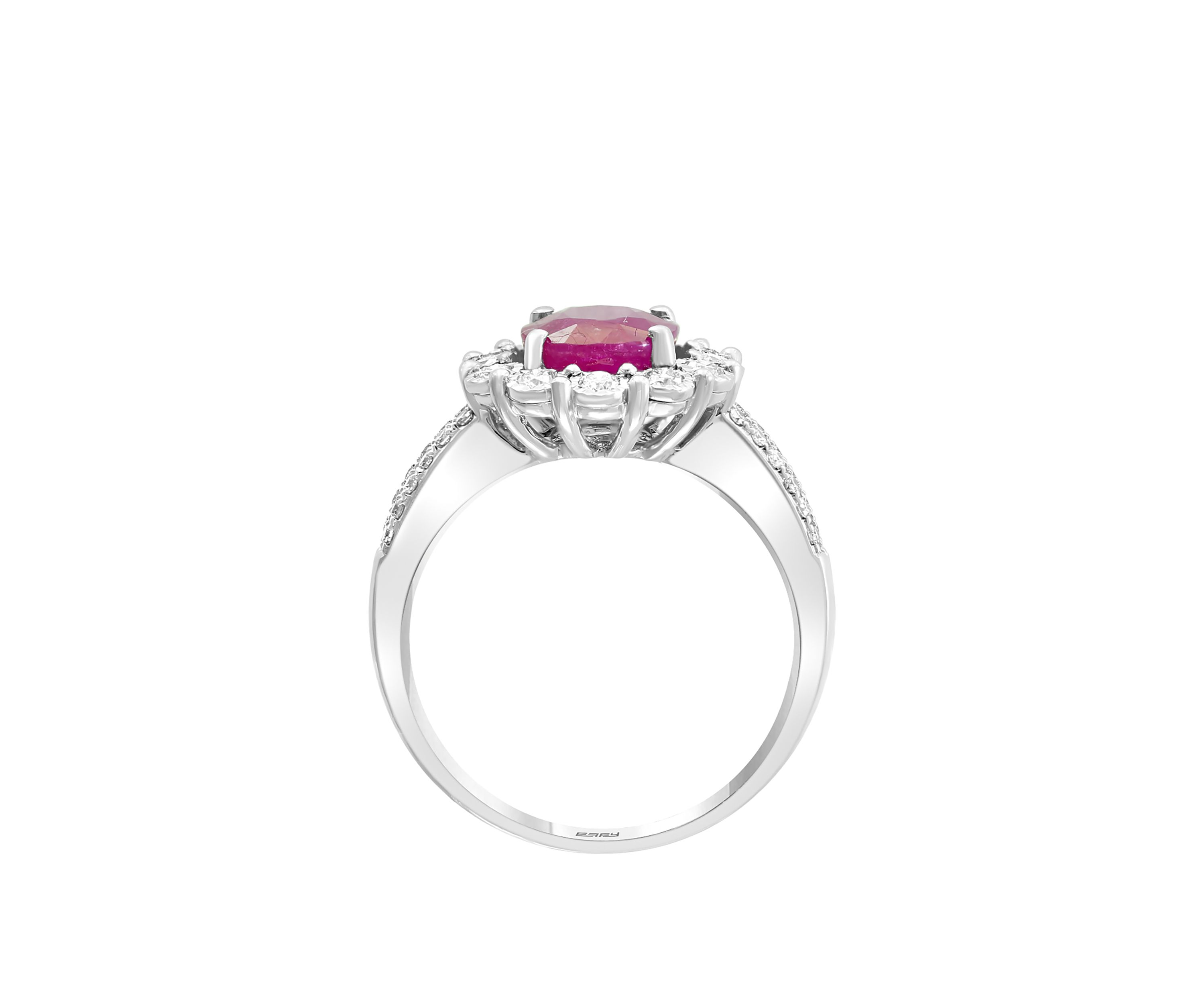 1.9 ct. t.w. Ruby And 1/3 ct. t.w. Diamond Ring in 14k White Gold