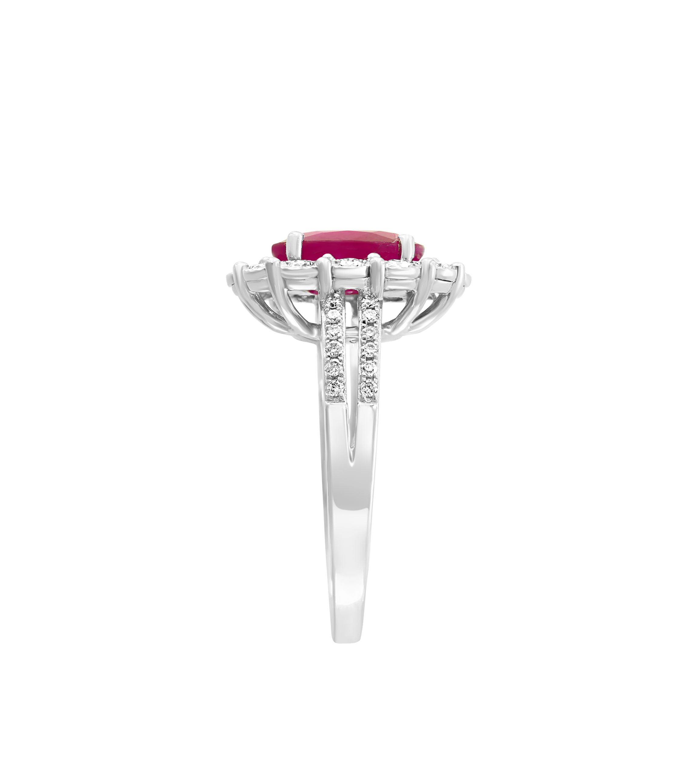 1.9 ct. t.w. Ruby And 1/3 ct. t.w. Diamond Ring in 14k White Gold