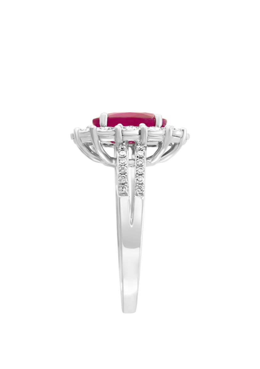 1.9 ct. t.w. Ruby And 1/3 ct. t.w. Diamond Ring in 14k White Gold