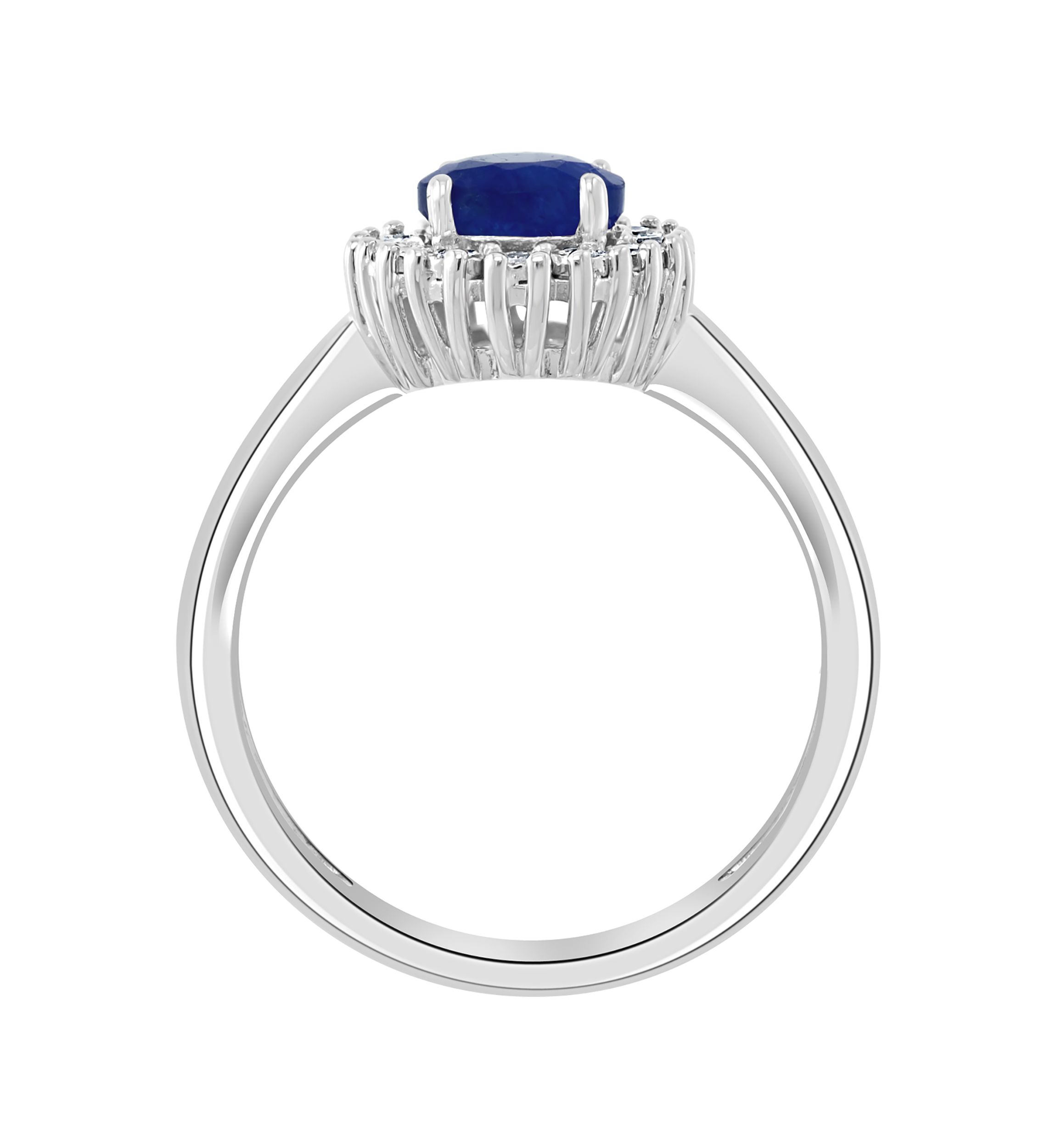 1 ct. t.w. Natural Sapphire and 1/10 ct. t.w. Diamond Ring in Sterling Silver