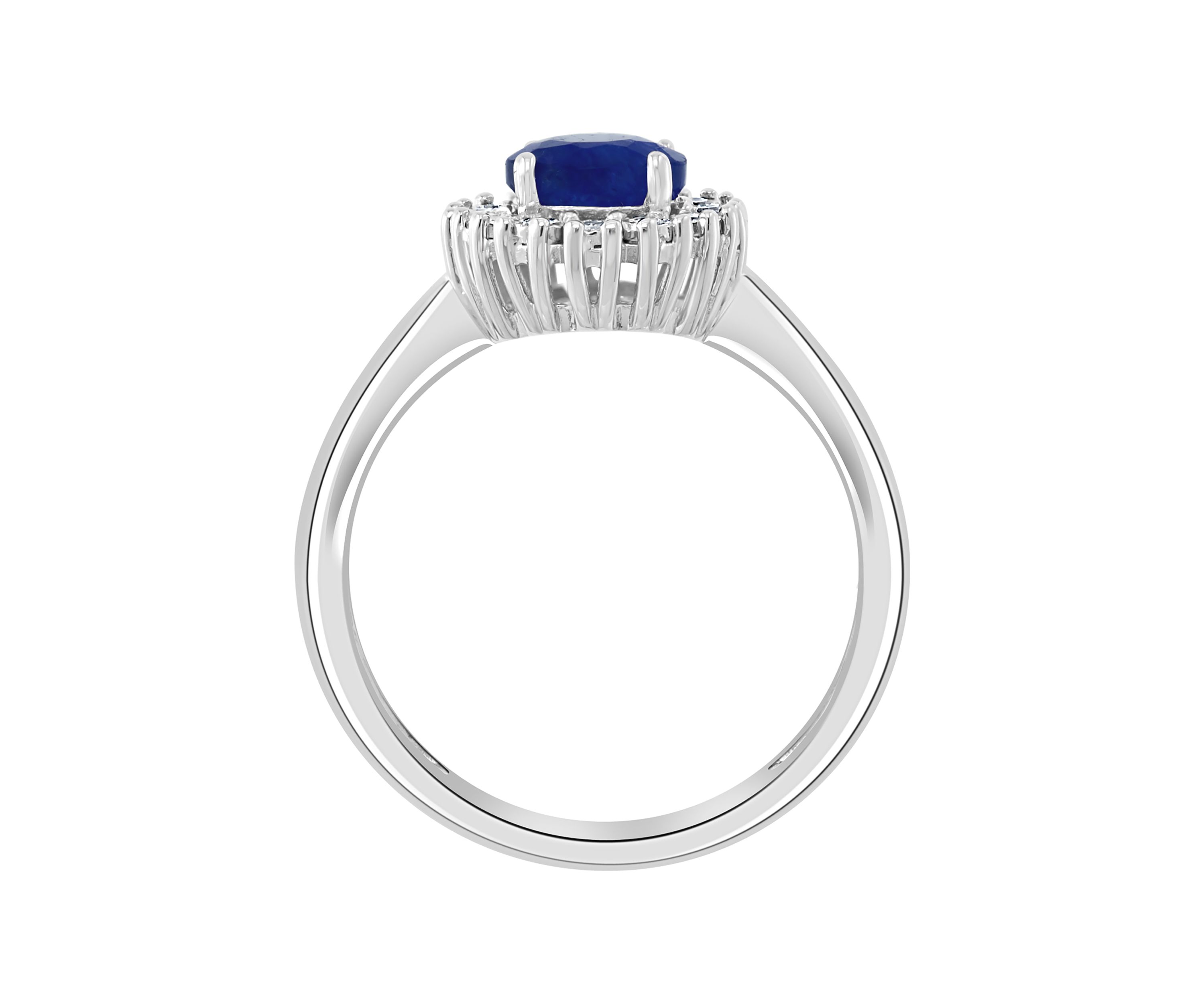 1 ct. t.w. Natural Sapphire and 1/10 ct. t.w. Diamond Ring in Sterling Silver