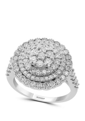 Effy 1.56 Ct. T.w. Diamond Cluster Ring In 14K White Gold, 7 -  0191120283463