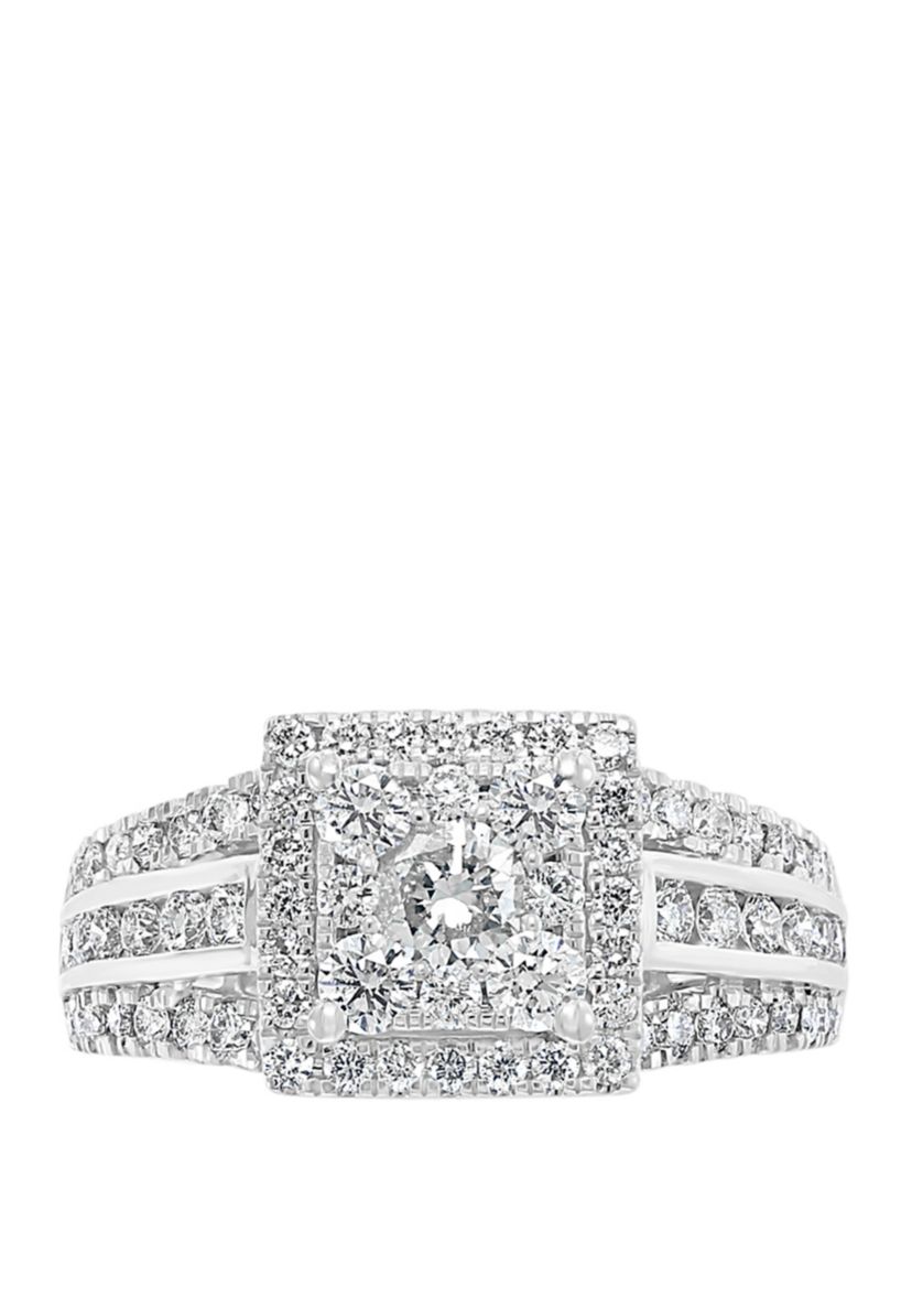  1.44 ct. t.w. Diamond Cluster Ring in 14K White Gold