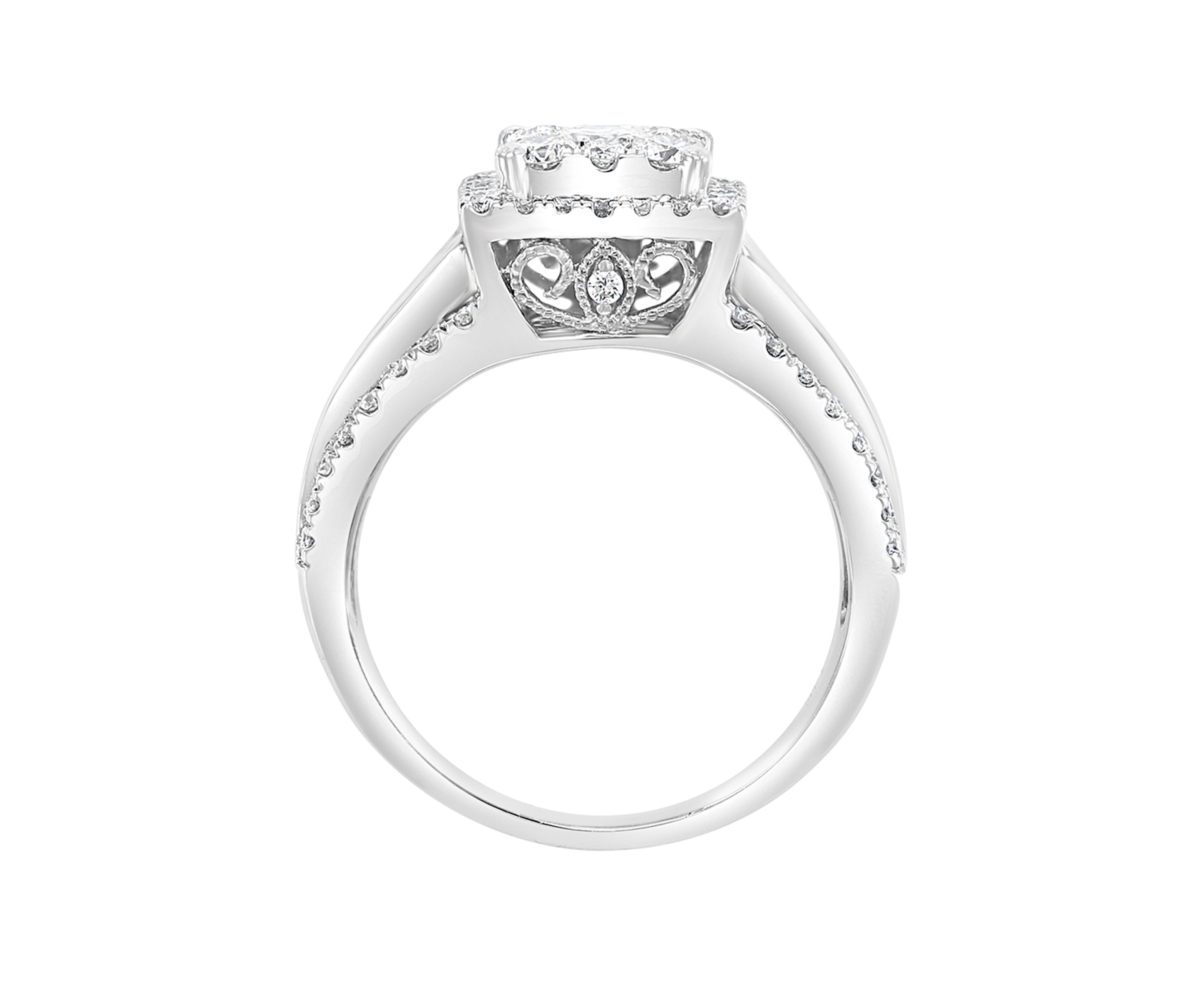  1.44 ct. t.w. Diamond Cluster Ring in 14K White Gold