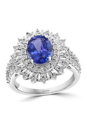 Effy 14 ct tw Diamond 171 ct tw Tanzanite Ring in 14K White Gold