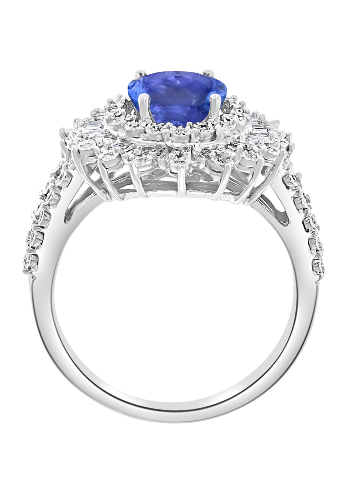 1/4 ct. t.w. Diamond, 1.71 ct. t.w. Tanzanite Ring in 14K White Gold