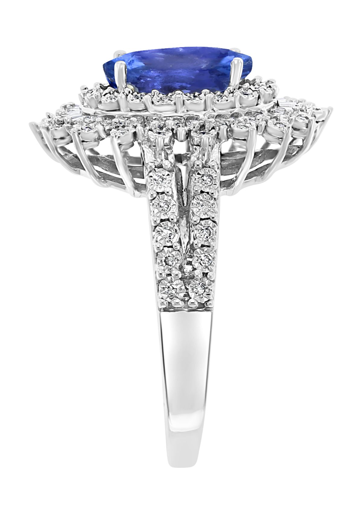 1/4 ct. t.w. Diamond, 1.71 ct. t.w. Tanzanite Ring in 14K White Gold