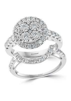 Effy 1.3 Ct. T.w. Diamond Ring Set In 14K White Gold